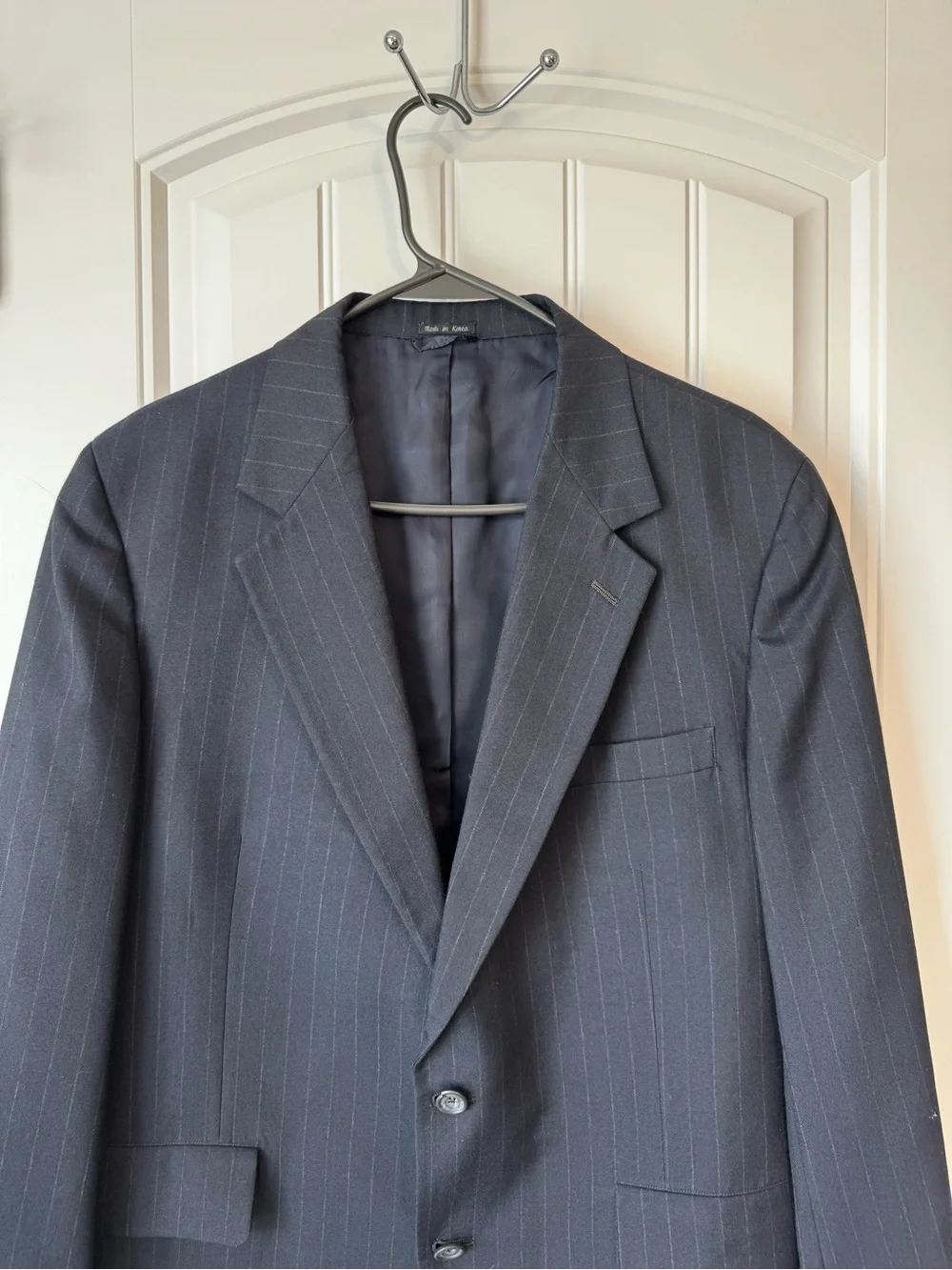 Vintage Men's Pinstripe Suit Jacket & Pants - Navy
